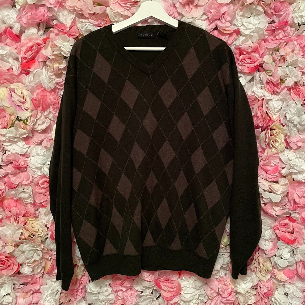 Van Heusen Argyle Long Sleeve Sweater Sz XL